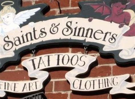 the sinner and the saint tattoo|saints and sinners baltimore tattoo.